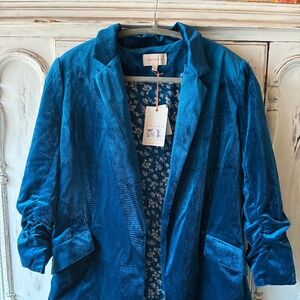 Royal blue velvet jacket